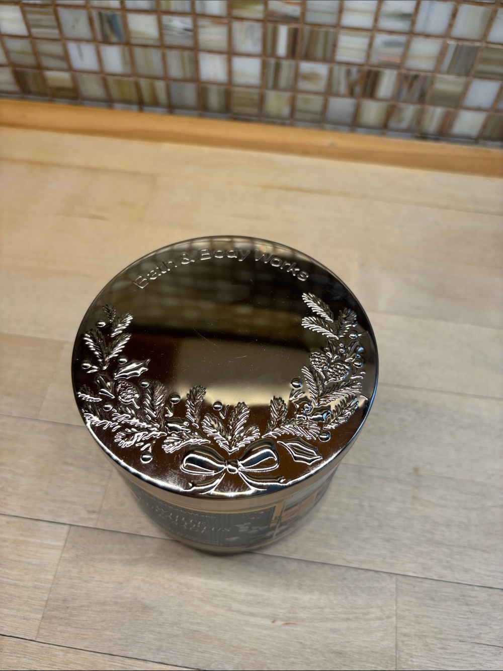 Bath & Body Works White Eucalyptus & Sage Candle - Green, White, Gold - Picture 2 of 4